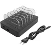 Deltaco Usb įkrovimo stotelė, 5 prievadai, Usb-a + 1 Usb-c prievadas (be laido) (juoda)