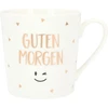 Depesche 5909-052 puodelis su rankena, porcelianinis puodelis, 300 ml, su vokišku tekstu "guten Morgen"