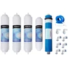 Depurtek 5 pakopų atvirkštinio osmoso membrana ir 4 filtrai 50 gpd tfc išankstinis/galinis filtras, suderinamas su genius compact osmoso geriamojo vandens čiaupu