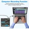 Depusheng profesionalus audio mikšeris su skaitmeniniu fx 256 bitų dsp usb bluetooth mp3 kompiuterinis dj mikšeris 5 kanalų įvesties sąsaja su 48v fantominiu maitinimu, skirtas pc įrašymui, tiesioginei transliacijai, karaoke