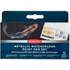 Derwent Metaliniai akvarelės dažai, 12 vnt., pusiau dubenėlio dydžio