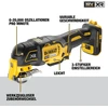 Dewalt 18 v osciliuojantis akumuliatorinis daugiafunkcis įrankis dcs356nt (bazinis modelis), bešepetėlinis, su gylio ir šoniniu ribotuvu, led lempute, su tstak dėže ii, be akumuliatoriaus ir įkroviklio, juodas/geltonas