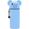 Dgtsyal 2 in 1 minkštas silikoninis krepšys kawaii penalas stalo rašiklio laikiklis užtrauktuku silikoninis rašiklio krepšys spalvoti pieštukai žymeklis biuro kolegijos mielos mokyklinės prekės gyvūnų rašiklio laikiklis mergaitė dramblys, mėlynas, kawaii
