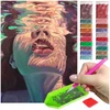 Diamond mozaika diamond painting 5d moteris po vandeniu romantiška