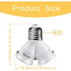Dicuno e27 lempos lizdo skirstytuvas adapteris 2-in-1, e27 lizdo skirstytuvas, skirtas led lempai, lemputei, halogeninei lempai, lempos pagrindo keitiklis, 6 vnt.