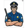 Didelė laikina tatuiruotė Policininkas policija vandens nuplaunama vaikams