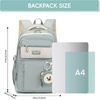 Didelė mokyklinė kuprinė mergaitėms, 40l, su pinigine, mėlyna