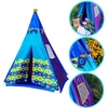 DIDELĖ VAIKIŠKA PALAPINĖ TEEPEE TIPI STABILUS NAMAS MĖLYNA