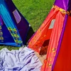 DIDELĖ VAIKIŠKA PALAPINĖ TEEPEE TIPI STABILUS NAMAS MĖLYNA