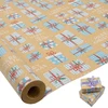 Didelis vyniojamojo popieriaus rulonas - 76cm x 15m - perdirbamas kalėdinis vyniojamasis popierius su mėlynu dovanų raštu Kalėdoms, gimtadieniui, vestuvėms ir vakarėlių dekoracijoms