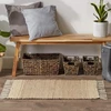 Dii rankų darbo austų džiuto kilimų kolekcija 2 x 91 cm - kreminės spalvos juosta