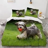 Dilani Tibetan Terrier patalynės komplektas 135 x 200 cm šuo gyvūnas 3d spauda minkštas mikropluoštas 3 dalių antklodžių užvalkalai su užtrauktuku ir 2 pagalvių užvalkalai 80 x 80 cm suaugusiems vaikams