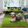 Dilani Tibetan Terrier patalynės komplektas 135 x 200 cm šuo gyvūnas 3d spauda minkštas mikropluoštas 3 dalių antklodžių užvalkalai su užtrauktuku ir 2 pagalvių užvalkalai 80 x 80 cm suaugusiems vaikams