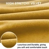 Dimatic Velvet Plush kėdės užvalkalas, skirtas baro kėdėms, valgomojo kėdžių užvalkalas, baldų apsauga, neslystantis užvalkalas su elastiniu pagrindu, 2 vnt., aukso spalvos