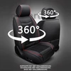 Disdada universalūs automobilio sėdynių užvalkalai, pu oda, sėdynių užvalkalai, automobilio priekinės sėdynės, 2 vnt. komplektas, kvėpuojantys austi ledo šilko automobilio sėdynių užvalkalai, tinkami automobiliams, visureigiams, pikapams (juoda raudona)