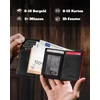 Dodensha Magsnap vyriška piniginė i plona piniginė su skyreliu monetoms i piniginės vyrams 10+ kortelių i magnetinio užsegimo plona vyriška piniginė i rfid apsauga, juoda-raudona, moderni