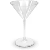 Doja Barcelona Skaidrios plastikinės martini taurės, 6 vnt., kietos plastikinės gėrimų taurės, skaidrios polikarbonatinės taurės, daugkartinio naudojimo plastikinės martini taurės, daugkartinio naudojimo kokteilių taurės