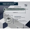 Doja industrial concrete screws torx 7.5 mm x 72 mm pakuotė 100 apvalios galvutės medienos drožlių plokštės varžtų screw anchor steel galvanised flat head universal screws countersunk screws / wood screws torx