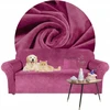 Domidekor Elastingas kampinės sofos užvalkalas, velvetas, aksomas, 145-185 cm, tamsiai rožinis