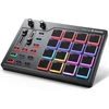 Donner Midi Pad valdiklio klaviatūra Usb Type-c, profesionali būgnų pad mašina ritmų kūrimui su 16 pad'ų, Midi išvestis, 2 priskiriami slankikliai ir mygtukai (starrypad Mini, juoda)