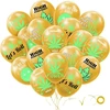 Dope balionų priedų rinkinys, 24 vnt. Weed lateksiniai balionai, dekoracija, laimingo Dope gimtadienio vakarėlio priedai, balionai