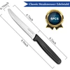 Double.s Swiss Classic peiliai kepsniams, peiliai pusryčiams, nerūdijančio plieno peilis pomidorams su dantytu kraštu, 22 cm, stalo peilis, stalo įrankių peilis, juodas