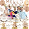 Doyomtoy boho gimtadienio dekoracija, boho baby shower vakarėlio balionų dekoracija korio ornamentas mergaičių gimtadienio vakarėliui bohemiška mergaičių gimtadienio dekoracija baby shower rinkinys, 23 vnt.
