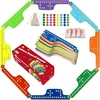 Dreamplay Gifts spalvingas žaidimas „jokeriai ir marmurai“ stalo žaidimas „pegs and Jokers“ kortų žaidimas 2–8 žaidėjams 8 medinės žaidimo lentos 8 spalvos 40 marmurų 4 kortų kaladės pilno dydžio žaidimo rinkinys (8 spalvų)