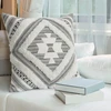 Dremisland dekoratyvinis pagalvėlės užvalkalas 45 x 45 cm - austas pagalvėlės užvalkalas juodas ir smėlio spalvos boho pagalvėlės užvalkalas actekų genčių etniniai pagalvėlių užvalkalai miegamojo svetainės sofai