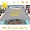 Dripex tentinis stogelis nuo saulės su tvirtinimo virvėmis, stačiakampis, vandenį atstumiantis, impregnuotas poliesteris, 95% apsauga nuo Uv spindulių, apsauga nuo vėjo ir oro sąlygų, 4 x 5 m, skirtas balkonui, sodui, terasai, pilkas