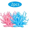 Dtoterul akvariumo koralų dekoracija, 2 vnt., dirbtinė akvariumo koralų dekoracija, akvariumo dekoras, dirbtiniai plastikiniai koralų akvariumo priedai kraštovaizdžio dekoravimui po vandeniu