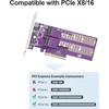 Dual M.2 Nvme į Pcie3.0 X8 adapteris be Pcie bifurkacijos funkcijos, palaiko 22110/2280/2260/2242/2230 M.2 Nvme Ssd (reikalinga Pcie bifurkacijos pagrindinė plokštė)