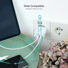 Dual sieninis įkroviklis su 20w usb-c power delivery prievadais ir usb-a quick charge 18w baltas, idealus greitam ir saugiam mobiliųjų įrenginių įkrovimui