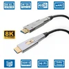 Dune Hd Professional didelės spartos šviesolaidinis kabelis 48 gbps hdmi 2.1a, 10k, 8k / 60hz, 4k / 120hz, 4:4:4, earc, cec, hdcp 2.2/2.3, 3d, hdr 10+, dolby, vr, žaidimų pc, tv, hi-end, rtx 40xx (15 m)