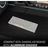 Durgod Hades 68 mechaninė žaidimų klaviatūra, 65% Ansi Us išdėstymas - Usb Type C, aliuminio korpusas, Double Shot Pbt Cherry profilis (cherry Silent Raudona, balta)