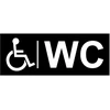 Durų lentelė Tualetas Wc Neįgaliesiems 20x7,5 cm - Juoda