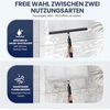 Dušo valytuvas juodas su teleskopine rankena (29-120 cm) langų valytuvas, grindų valytuvas ir vandens valytuvas voniai, dušui, langų valymui, silikoninis dušo valytuvas su nerūdijančio plieno šerdimi