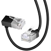 Dutevolns Itin plonas Cat 6 ethernet kabelis 90° žemyn kampu 8 m, lankstus plonas rj45 cat 6a lan kabelis gigabitinis, skirtas pc, maršrutizatoriui, ps4/5, (juodas)