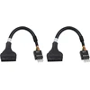 Duttek usb 3.0 jungtis į usb 2.0, usb 3.0 į usb 2.0 pagrindinės plokštės adapterio kabelis, 19 kontaktų usb 3.0 moteriška į 9 kontaktų usb 2.0 vyriška pagrindinės plokštės kabelio adapterio keitiklis 15 cm (2 vnt.)