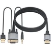 Duttek Vga į Hdmi kabelis, Vga į Hdmi keitiklis su 3,5 mm audio prievadu ir Usb 2.0 maitinimo prievadu, 1080p Vga kištukas į Hdmi kištuką, kabelis monitoriui, televizoriui, kompiuteriui 1,5 m (ne Hdmi į Vga)