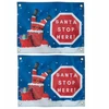 Dvi vėliavos Santa Stop Here rinkinys, šventinė vėliava 46 cm x 61 cm