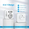 Dvigubas kištukas į lizdą, Jsver maitinimo juosta su usb 2 krypčių lizdo adapteriu (3680 w 16 a) su 2 usb a ir 2 usb c (5 v/3.4 a) daugkartinis kištukas į lizdą su jungikliu, skirtas ipad, iphone planšetiniams kompiuteriams