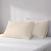 Dvigulės lovos pagalvių užvalkalai 100% medvilnė Kvėpuojantys ir minkšti pagalvių užvalkalų komplektas iš 2 vnt. 52 x 82 cm pagalvių užvalkalai su užlenkiamu užsegimu kreminės dramblio kaulo smėlio spalvos