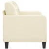 Fotelis Dvivietė sofa, kreminės spalvos, 120cm, dirbtinė oda
