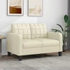 Fotelis Dvivietė sofa, kreminės spalvos, 120cm, dirbtinė oda