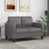Fotelis Dvivietė sofa, pilkos spalvos, 120cm, dirbtinė oda