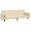 Fotelis Dvivietė sofa su 2 pagalvėlėmis, kreminė, apmušta