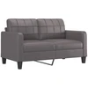 Fotelis Dvivietė sofa su pagalvėlėmis, pilka, 140cm, dirbtinė oda