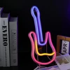 Pakabinamas šviestuvas Dwooke gitaros neoninis ženklas, muzikinė gitara, led neoninės šviesos sienų dekoravimui, neoninis šviesos ženklas, usb/baterijomis maitinamas neoninis muzikos ženklas, šviečiantis ženklas barui, muzikos studijai, miegamajam, vakarėliui, klubui