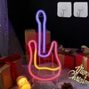 Pakabinamas šviestuvas Dwooke gitaros neoninis ženklas, muzikinė gitara, led neoninės šviesos sienų dekoravimui, neoninis šviesos ženklas, usb/baterijomis maitinamas neoninis muzikos ženklas, šviečiantis ženklas barui, muzikos studijai, miegamajam, vakarėliui, klubui